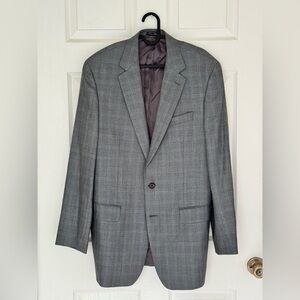 Ralph Ralph Lauren Mens Sport Coat Blazer 40L Plaid Grey Jacket Dillards